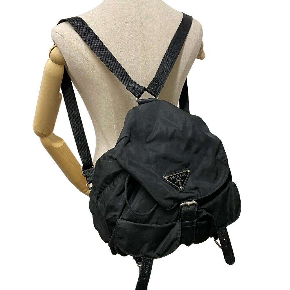 Prada Backpack Plate Black Triangular Nylon - image 8